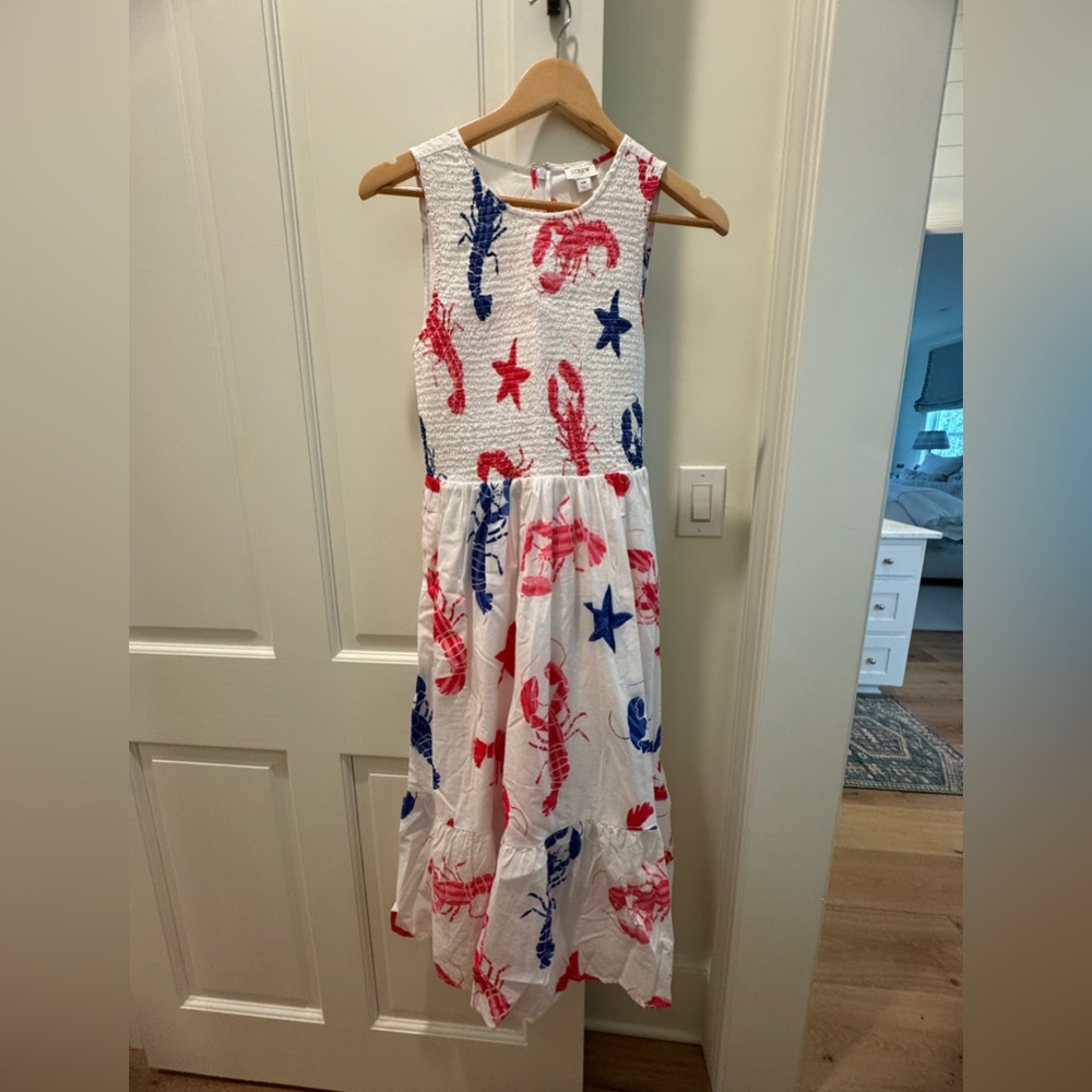 J Crew Lobster Smocked Dress